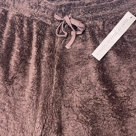 Crave Fame Juniors' High-Rise Double-Sided Woobie Joggers - Size S, New - Picture 5 of 8